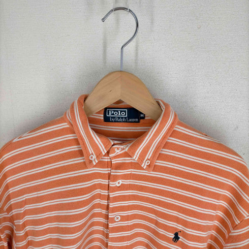 ポロバイラルフローレン Polo by RALPH LAUREN 90S ポニー鹿の子ポロシャツ ボーダー柄 メンズ JPN:M