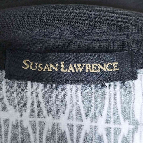 SUSAN LAWRENCE 幾何学柄ノースリ-ブワンピース レディース
