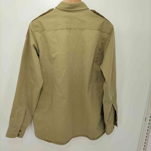 ユーエスアーミー US ARMY 40~50s KHAKI-1 STAND-UP-COLLAR 8.2.OZ ミリタリーシャツ マチ付き メンズ 15 1/2×34