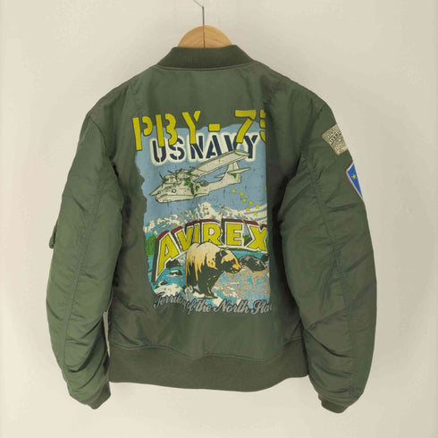 アヴィレックス AVIREX PBY-75 大判 プリント ワッペン カスタム MA-1 フライト ジャケット メンズ import:M