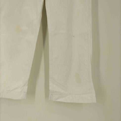 SNOWER 50-60S ボタンフライ ステンシル ホワイト ワークパンツ メンズ 34x34