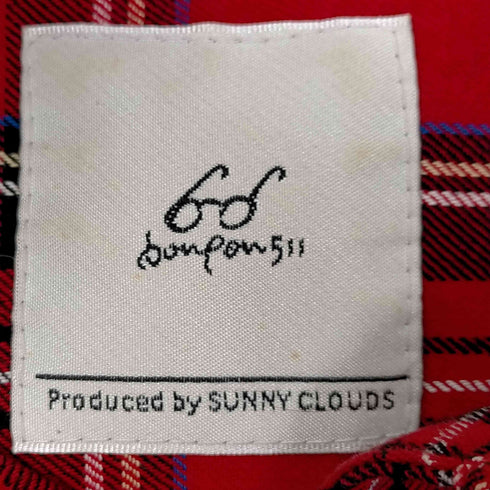 bonpon 511 チェック柄シャツワンピースタ ータンチェック ハーフボタン プルオーバーシャツ レディース MT