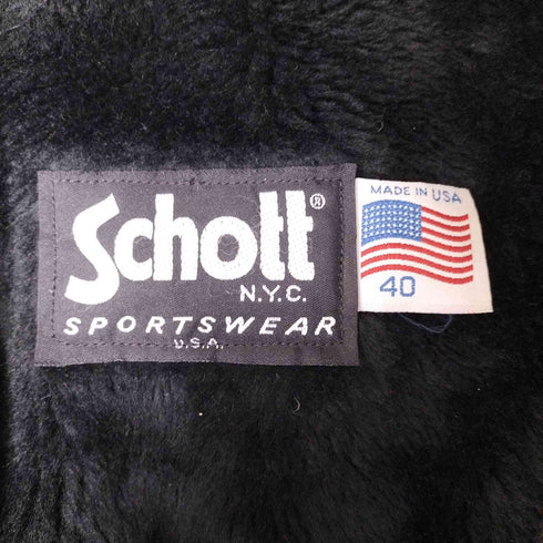 ショット Schott SPORTSWEAR USA製 184SM A-2 襟ボア レザー フライト ジャケット メンズ US:40
