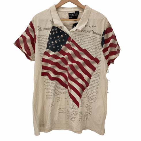 コットントレーダース Cotton Traders 星条旗プリント ポロシャツ メンズ import:XXL