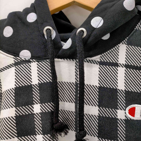 チャンピオン Champion ドット チェック柄 スウェットパーカー レディース import:M