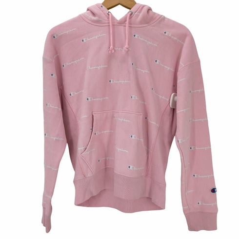 チャンピオン Champion 総柄 スプリクトロゴ スウェットパーカー レディース import:M