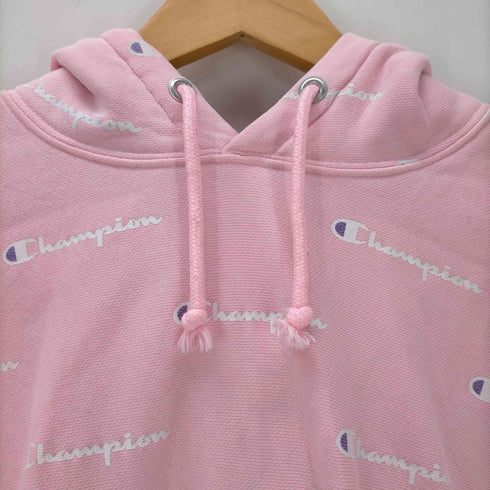 チャンピオン Champion 総柄 スプリクトロゴ スウェットパーカー レディース import:M
