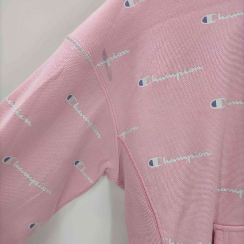 チャンピオン Champion 総柄 スプリクトロゴ スウェットパーカー レディース import:M