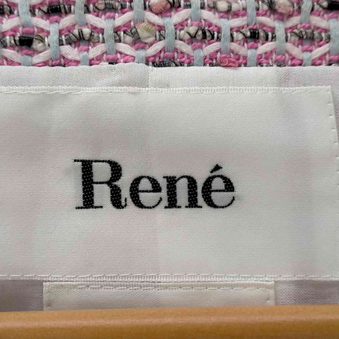 ルネ Rene ジャガード織ノーカラーダブルジャケット レディース JPN:34