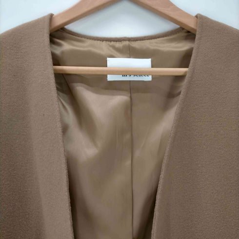 ミスセレクト m's select ノーカラーウールリバーコート レディース US:38