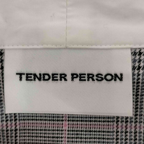 テンダーパーソン TENDER PERSON ファイヤーパターンプリント ボウタイ チェックシャツ レディース JPN:2