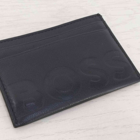 ボス BOSS ロゴ型押し レザーカードケース パスケース メンズ