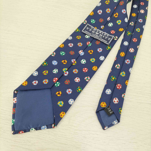チャールズティアウィット Charles Tyrwhitt 英国製 サッカーボール柄 シルクネクタイ メンズ