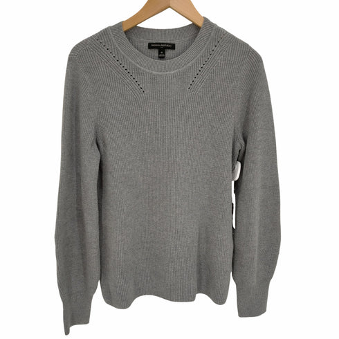 バナナリパブリック BANANA REPUBLIC コットンレーヨン デザインニットカットソー レディース import:M