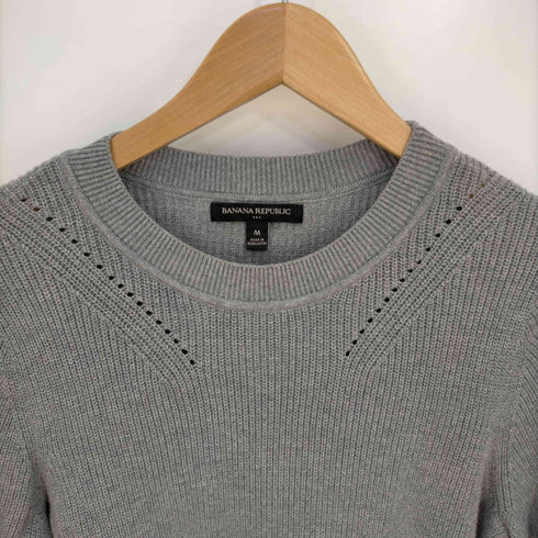 バナナリパブリック BANANA REPUBLIC コットンレーヨン デザインニットカットソー レディース import:M