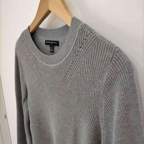 バナナリパブリック BANANA REPUBLIC コットンレーヨン デザインニットカットソー レディース import:M