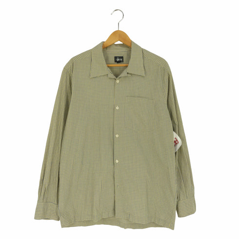 ステューシー Stussy USA製 黒タグ 開襟オープンカラー チェックシャツ メンズ import:M