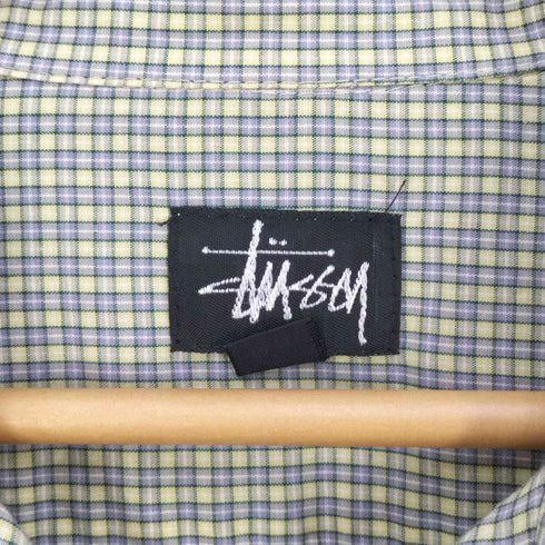 ステューシー Stussy USA製 黒タグ 開襟オープンカラー チェックシャツ メンズ import:M