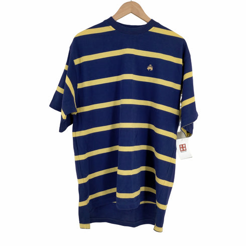 ブルックスブラザーズ BROOKS BROTHERS 香港製 ロゴ刺繍 ボーダー 鹿の子Tシャツ メンズ import:S