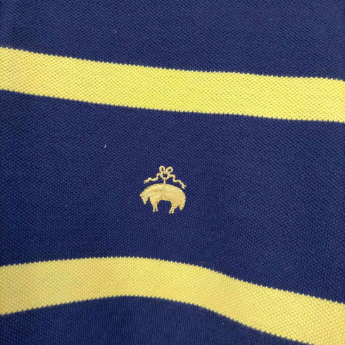 ブルックスブラザーズ BROOKS BROTHERS 香港製 ロゴ刺繍 ボーダー 鹿の子Tシャツ メンズ import:S