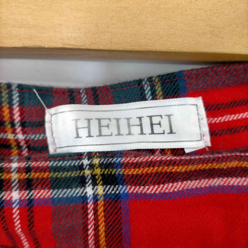 ヘイヘイ HEIHEI ベルト付き チェック柄巻きスカート プリーツ レディース