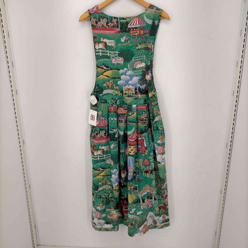 PAM'S CLOSET USA製 総柄ノースリーブタックワンピース レディース S