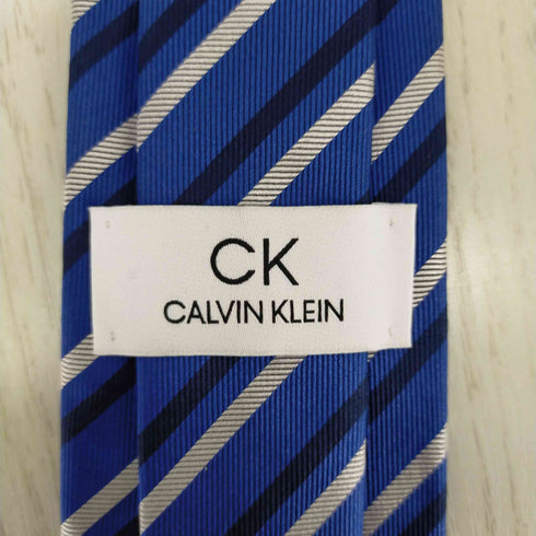 カルバンクライン CALVIN KLEIN シルク100% ストライプネクタイ メンズ ONE SIZE