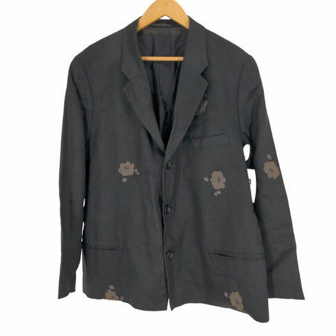 ヨウジヤマモトプールオム Yohji Yamamoto POUR HOMME 90S 98SS 花刺繍 リネン3Bテーラードジャケット メンズ JPN:S