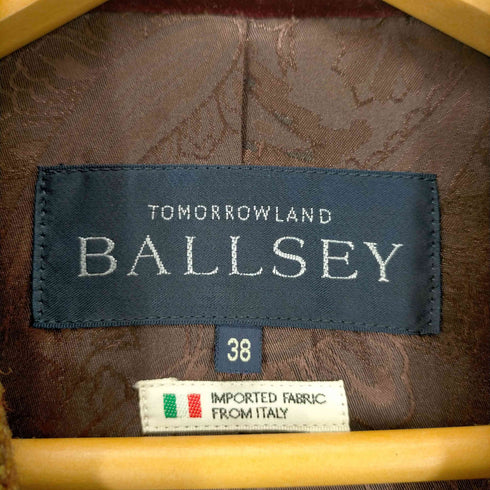 ボールジー BALLSEY 裏地ペイズリー柄 ヘンリボーンウールジャケット レディース 38