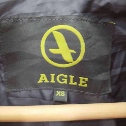 エーグル AIGLE ロゴ刺繍 ジップアップ フーデッド 中綿 ジャケット メンズ import:XS