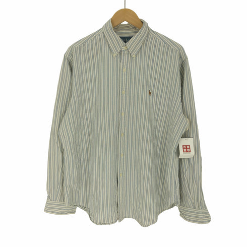 ラルフローレン RALPH LAUREN CLASSIC FIT ポニー刺繍 ストライプ B.D シャツ メンズ import:XL