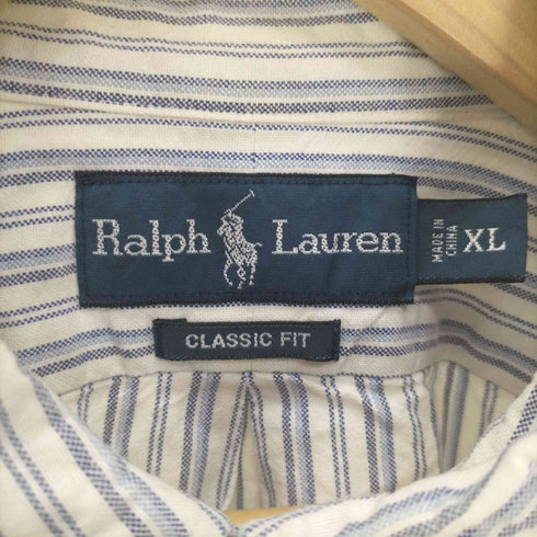 ラルフローレン RALPH LAUREN CLASSIC FIT ポニー刺繍 ストライプ B.D シャツ メンズ import:XL