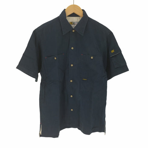 ジーティーホーキンス G.T.HAWKINS ヘリンボーン ダブルポケット S/S ワークシャツ メンズ import:M