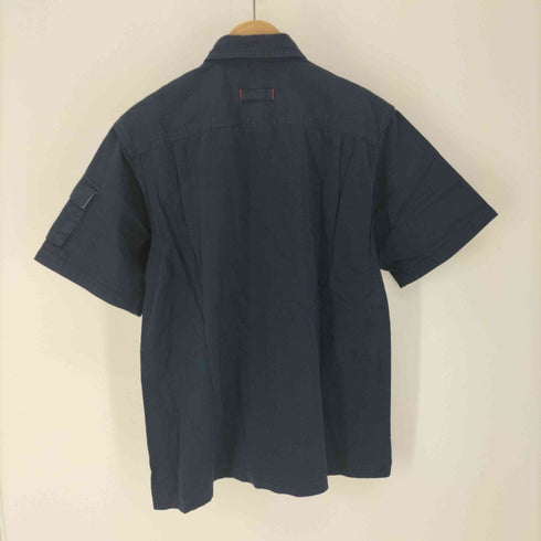 ジーティーホーキンス G.T.HAWKINS ヘリンボーン ダブルポケット S/S ワークシャツ メンズ import:M