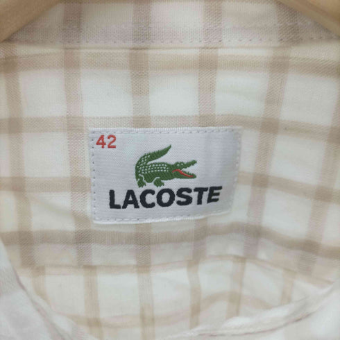 ラコステ LACOSTE ワンポイント 刺繍 チェック S/S シャツ レディース 42