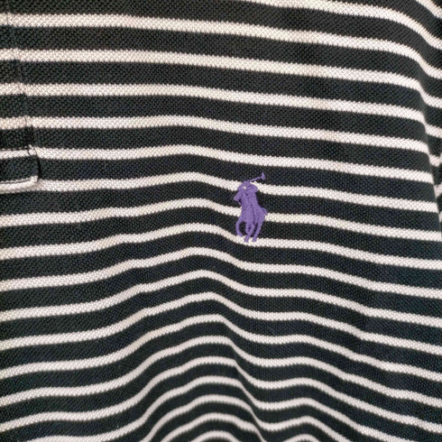 ポロバイラルフローレン Polo by RALPH LAUREN CUSTOM FIT ポニー刺繍 S/S ボーダー ポロシャツ メンズ JPN:L