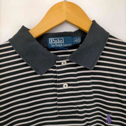 ポロバイラルフローレン Polo by RALPH LAUREN CUSTOM FIT ポニー刺繍 S/S ボーダー ポロシャツ メンズ JPN:L