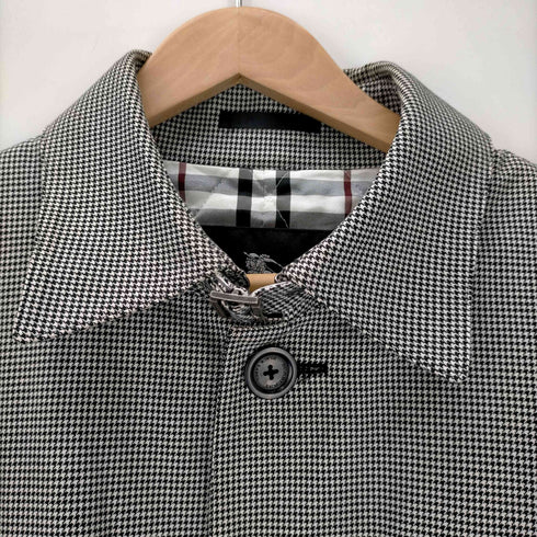 バーバリーブラックレーベル BURBERRY BLACK LABEL 千鳥格子 チンスト ハーフコート メンズ L