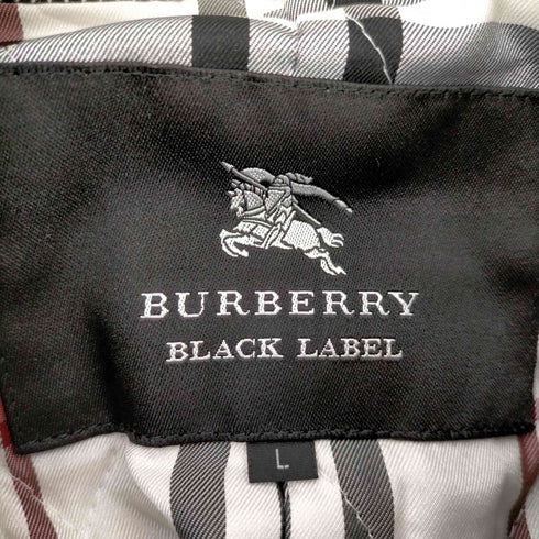 バーバリーブラックレーベル BURBERRY BLACK LABEL 千鳥格子 チンスト ハーフコート メンズ L