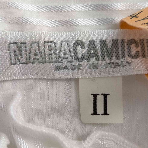 ナラカミーチェ NARACAMICIE ラメ ストライプ フリルシャツ レディース JPN:2