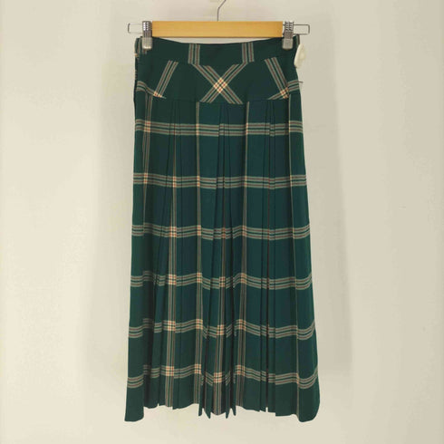 キャシャレル cacharel NEW WOOL チェック ボックス プリーツ スカート レディース