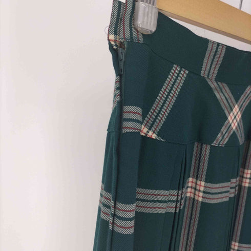 キャシャレル cacharel NEW WOOL チェック ボックス プリーツ スカート レディース