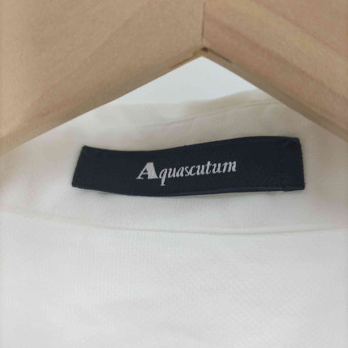 アクアスキュータム AQUASCUTUM 裾 ロゴ 同色刺繍 比翼 レギュラーカラー L/S シャツ レディース