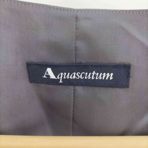 アクアスキュータム AQUASCUTUM シルク100% 切替 ペイズリー 3連ボタン ベスト レディース