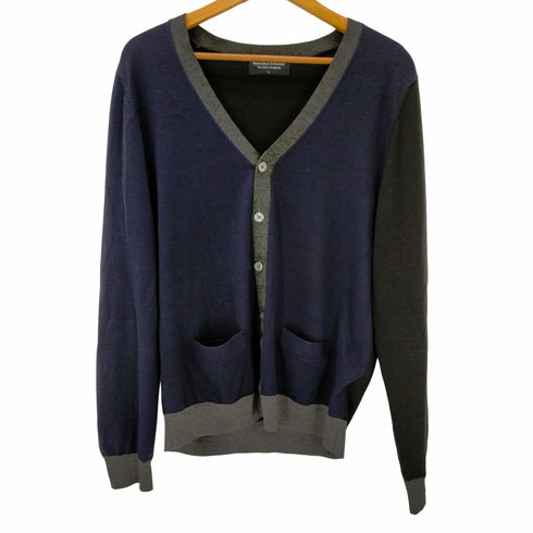 メティキュラス ニットウェア Meticulous knitwear パネル切り替え ウールVネックカーディガン メンズ import:L