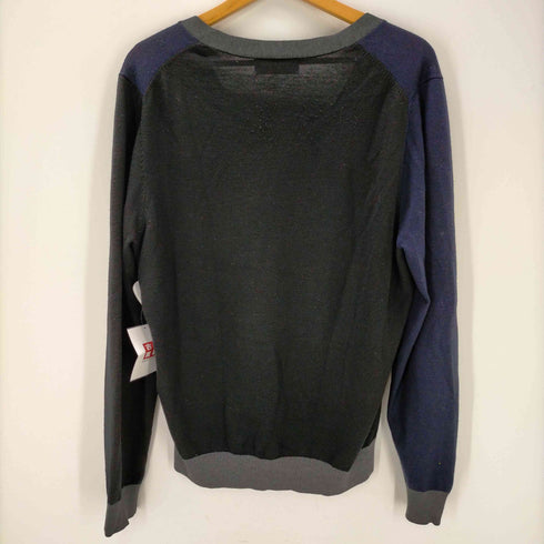 メティキュラス ニットウェア Meticulous knitwear パネル切り替え ウールVネックカーディガン メンズ import:L