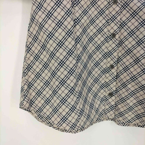 バーバリーロンドンブルーレーベル BURBERRY LONDON BLUE LABEL ワンポイント刺繍 ノバチェック スキッパーシャツブラウス レディース 38