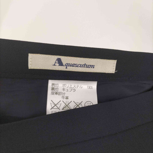 アクアスキュータム AQUASCUTUM サイド カウレザー ベルト ラップスカート レディース