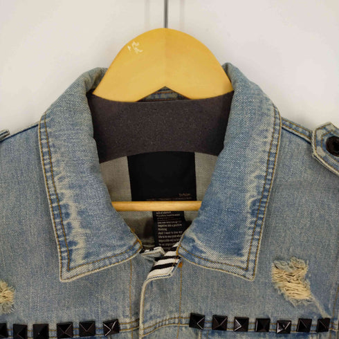 ダブルスタンダードクロージング DOUBLE STANDARD CLOTHING スタッズダメージデニムジャケット メンズ 44