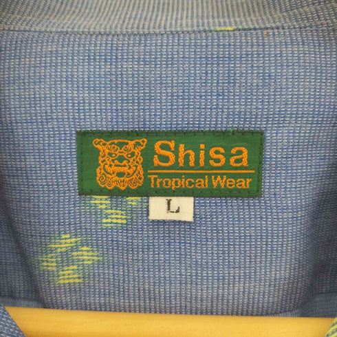 シーサー SHISA 総柄 オープンカラー S/S シャツ メンズ import:L